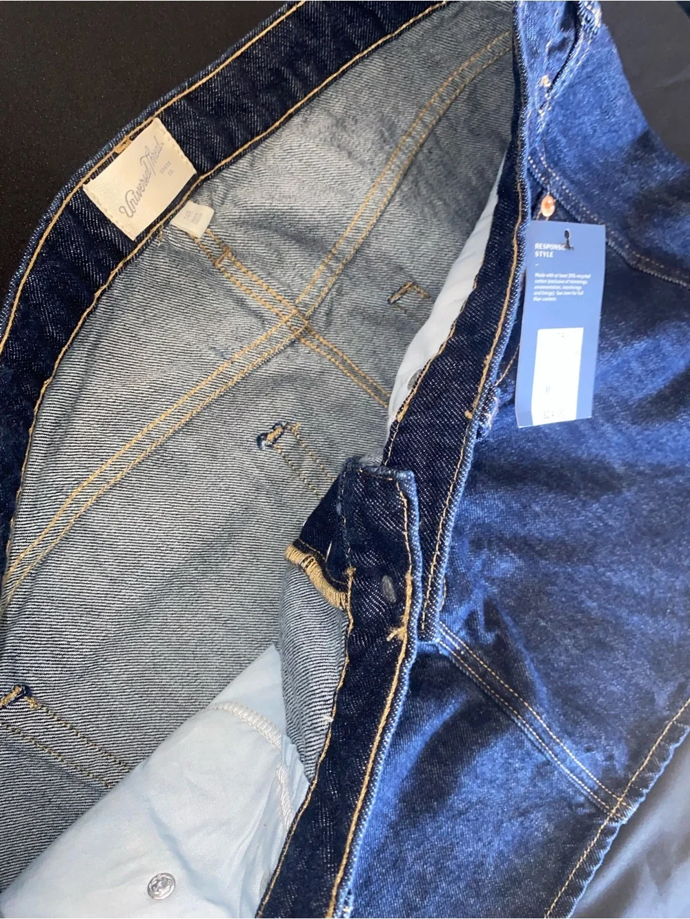 Dark Blue Denim Jean Skirt- Classic Size 14
